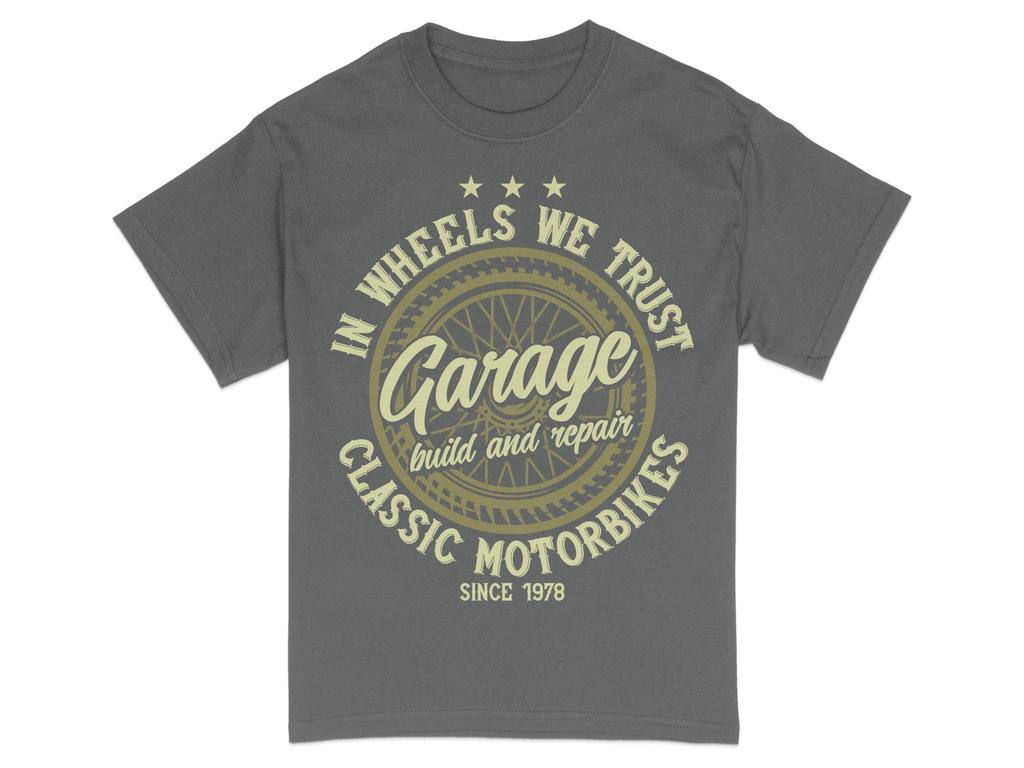 Vintage Motorcycle Garage TShirt Retro Biker Enthusiast Gift Summer Mens and Womens Loose and Breathable Tshirt Top
