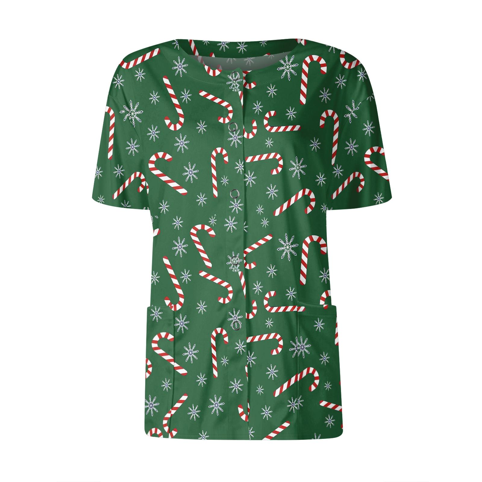 

Женские карманы с короткими рукавами и рисунком, воротник-стойка с рабочим принтом, однобортная защитная одежда, куртка-кардиган, топ L зелёный