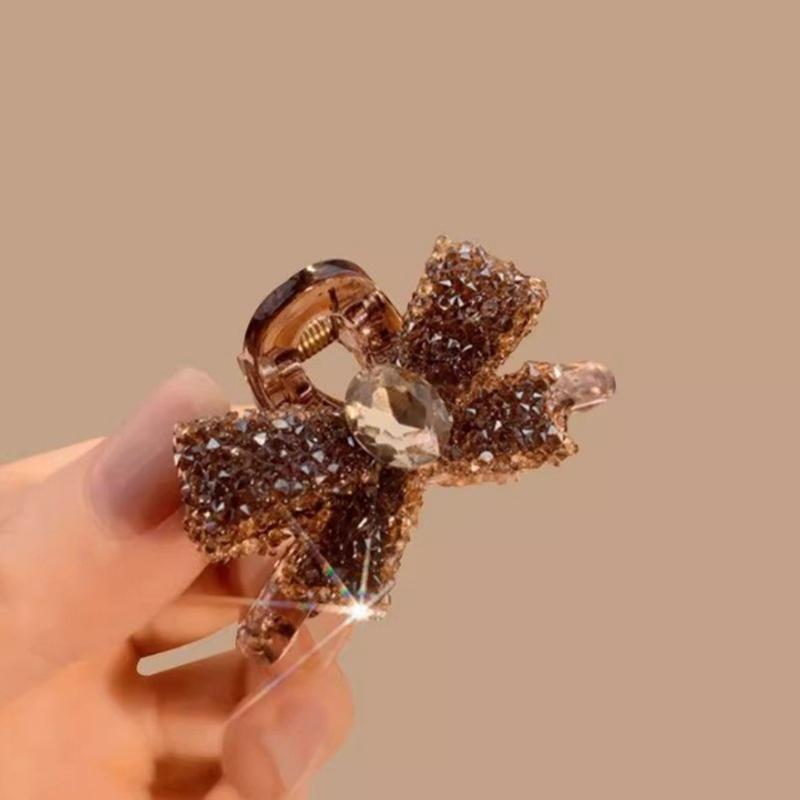2PCS Rhinestones Bowknot Hair Clip for Women Girl Special Event and Casual Wear Enhancing Outfit Hair Styling Hair Claw