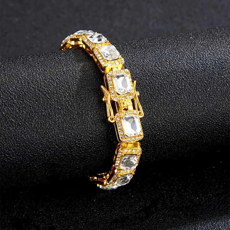 Luxury Hip Hop Square Zircon Cuban Chain Ice Candy Necklace for Men and Women