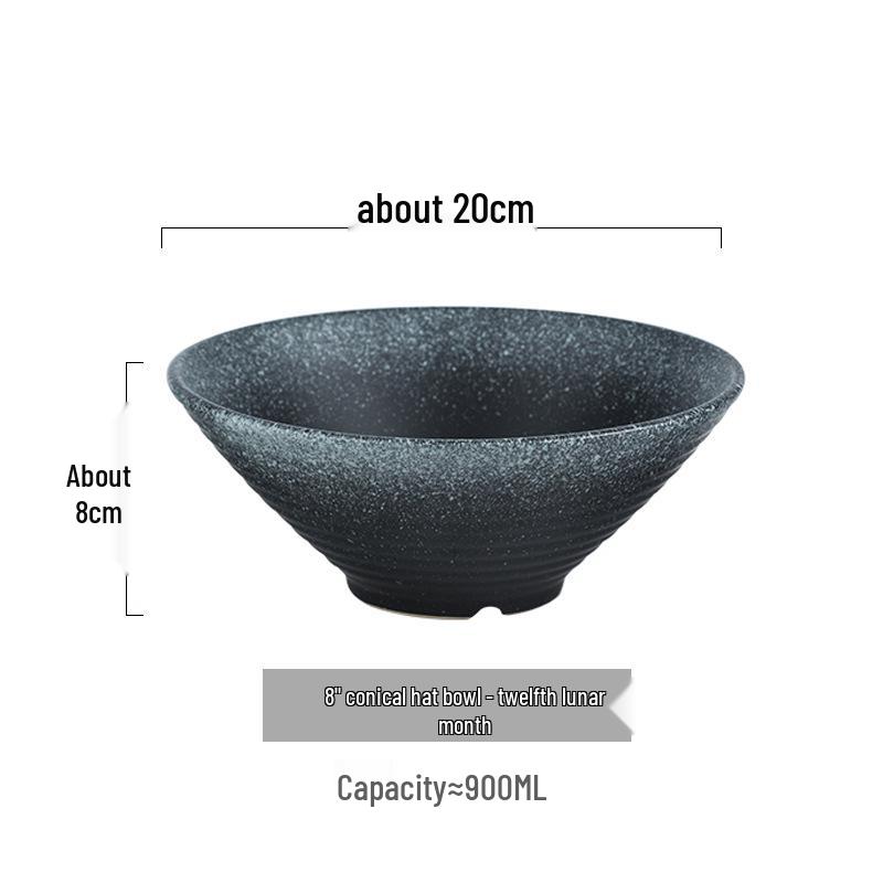 Japanese Ceramic Dòulì Ramen Bowl – Retro Coarse Pottery, High-End, Large Open-Mouth Trumpet Design, Ideal for Home Tableware