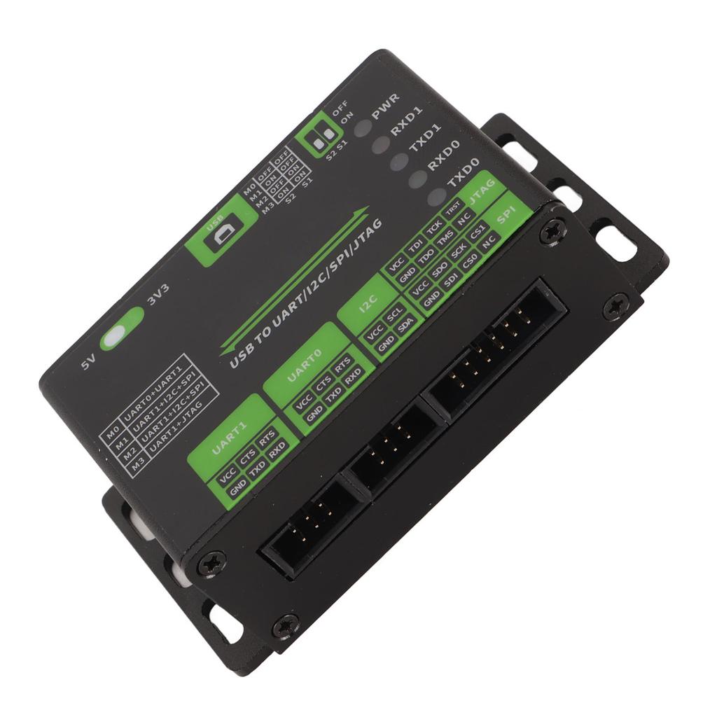 USB to UART I2C SPI JTAG Converter Supports Multiple Interfaces 3.3V 5V Aluminium Alloy Shell Industrial USB Converter