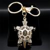 Exquisite Colorful Crystal Turtle Key Ring Holder for Women Men Alloy Rhinestone Animal Keychain Charm Jewelry Gifts K5205S03