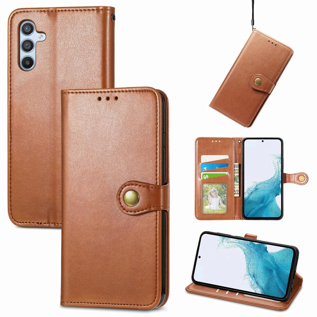 For Samsung Galaxy A56 5G Case Leather Phone Case Wallet Stand Cover with Wrist Strap