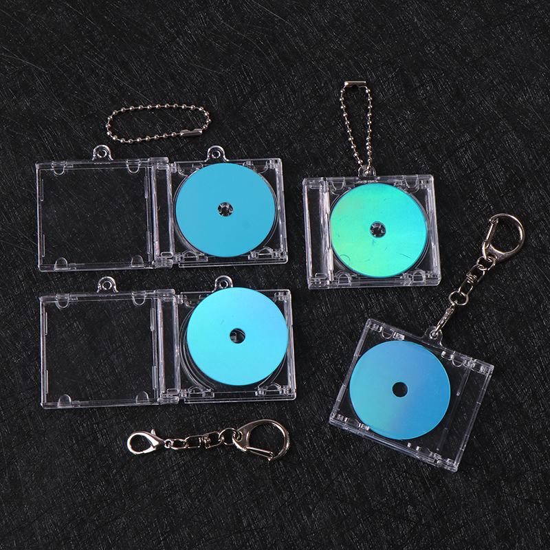 Mini CD Case Keychain for DIY Backpack Decor  Blank Album Shape 1PC Retro Music Album Pendant  Bag Hanging Accessory Creative