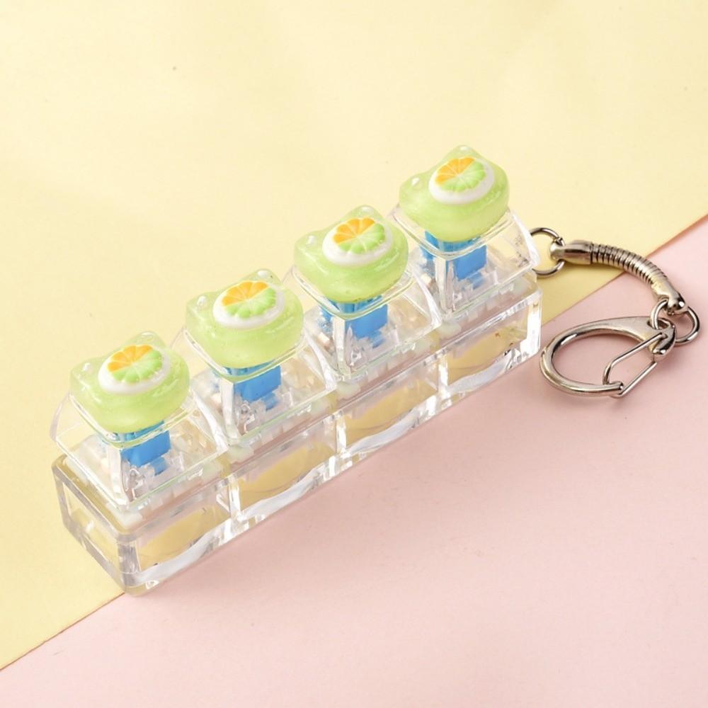 4-Key Reduce Pressure Toy Fruit Mini Keychain Pendant Push Button Keychain Reduce Anxiety