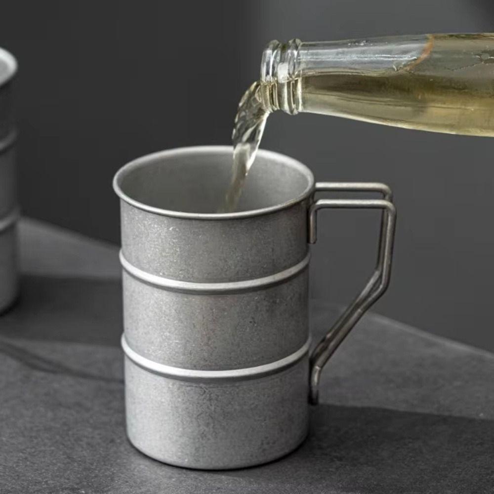 Neue Retro-Wasserbecher aus Edelstahl 380/500ml Tasse Kaffeetasse für Outdoor-Camping-Picknick