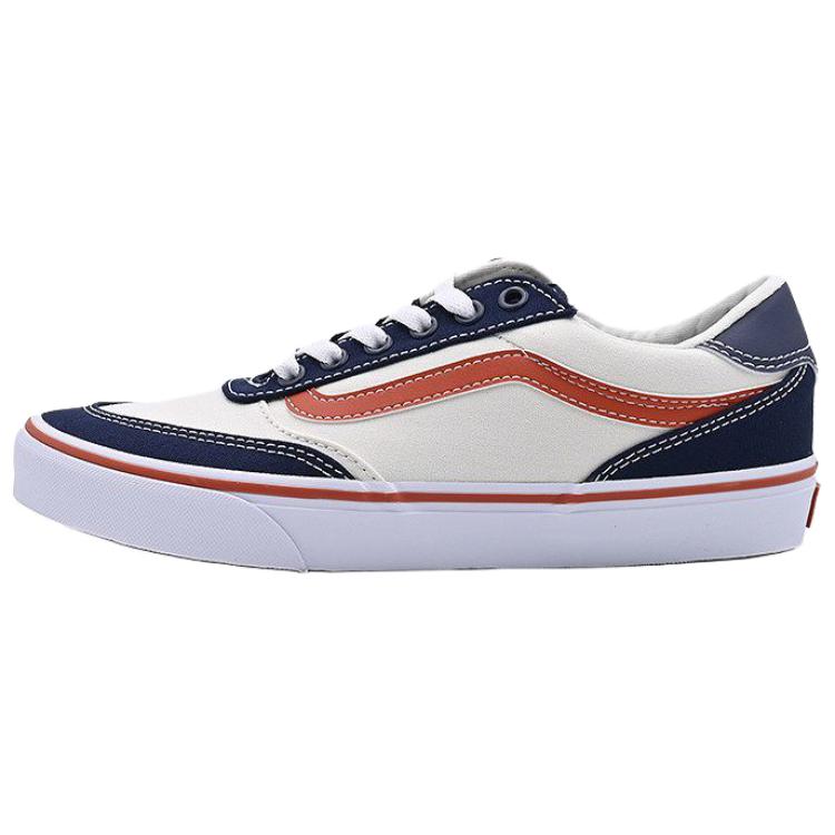 Vans Brooklyn LS Versatile Comfortable Low-Top Skate Shoes Men sneakers White Blue Orange VN000D7QJDU 40