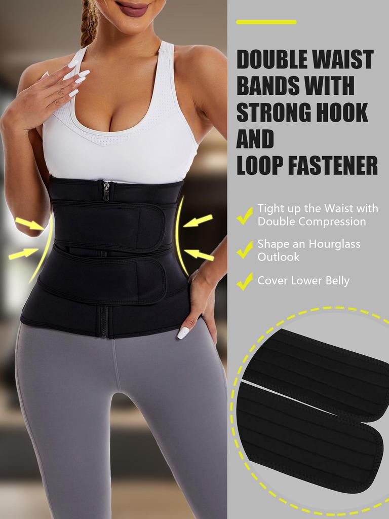 2026 Hot Sale Custom Nylon Zipper Waist Trainer Body Shaper Cincher Corset Slimming Belt Plus Size Women's Waist Trimmers