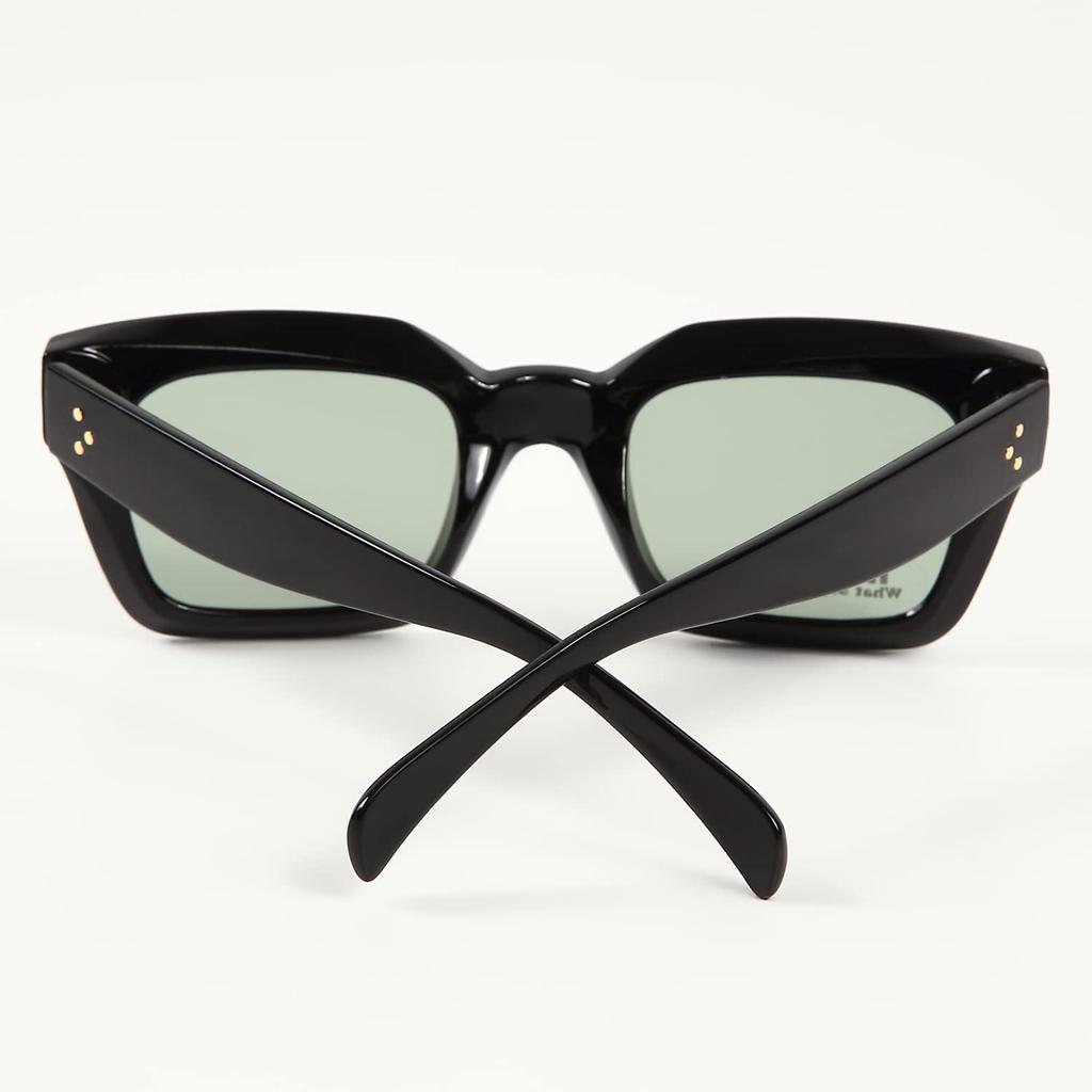 [What Say] CLASSIC Television Cut Frame Sunglasses, Colored Lenses, Clear Lenses, Fashion Glasses, UV400, Men's & Women's, No Accessories (Lime