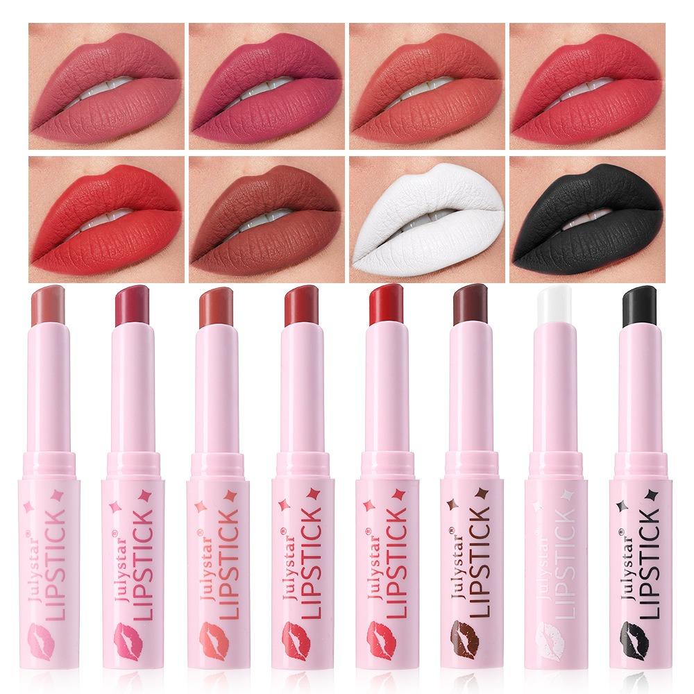 8 Colors Sexy Black Lipstick Waterproof Long Lasting Color Rendering Non-stick Velvet Lipstick Pencil Woman Makeup Cosmetics