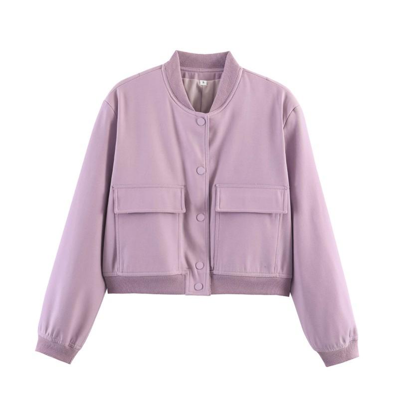 Dames Oversized Jas met Opstaande Kraag en Grote Zakken Lichtgewicht Casual Bovenkleding Herfst 11 Kleuren