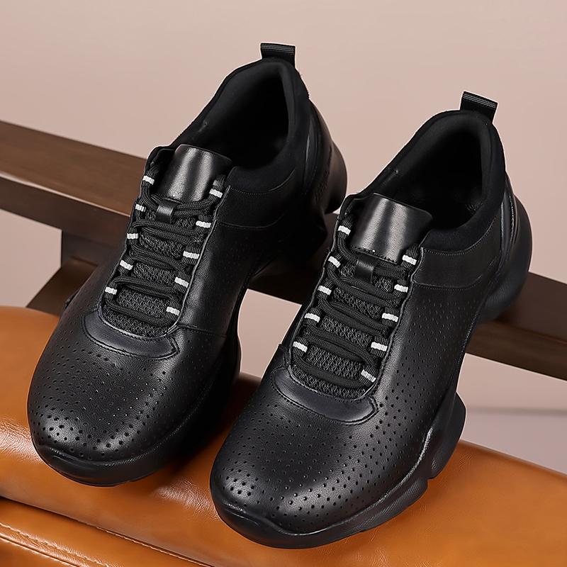 Fashion Outdoor Trainers Breathable Men's Sneakers Genuine Leather Walking Shoes Leisure Male Sports Shoes Non-Slip Treking Footwear