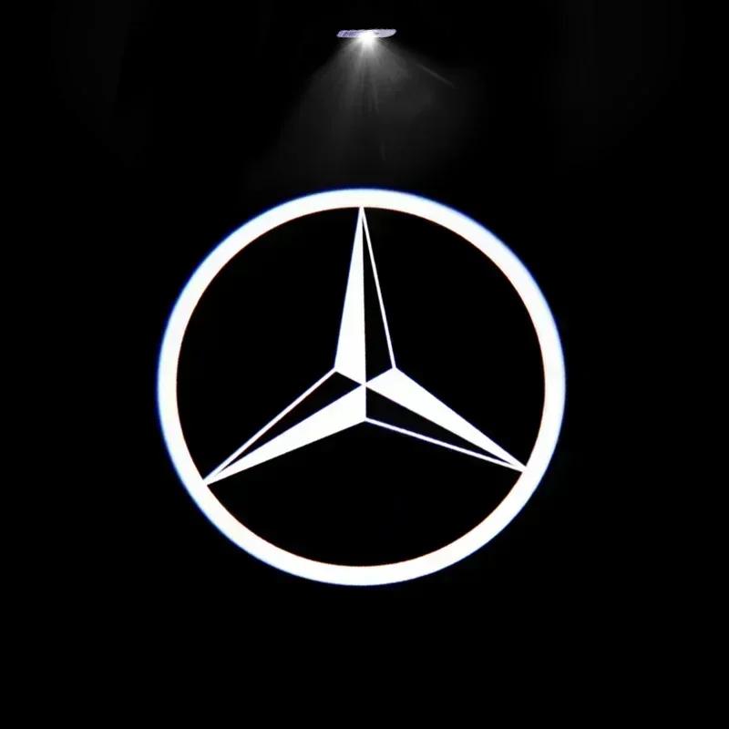 2 Adet Araba Kapı Karşılama Lambası Led HD Projektör Lambası Nezaket Lambaları Mercedes Benz A C E Sınıfı GLE GLB GLC W205 W212 W213 X253 İçin