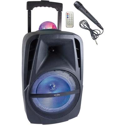 INOVALLEY KA116BOWL - Alto-falante de luz Bluetooth de 450 W - Função karaokê - Bola caleidoscópio LED multicolorida - Porta USB