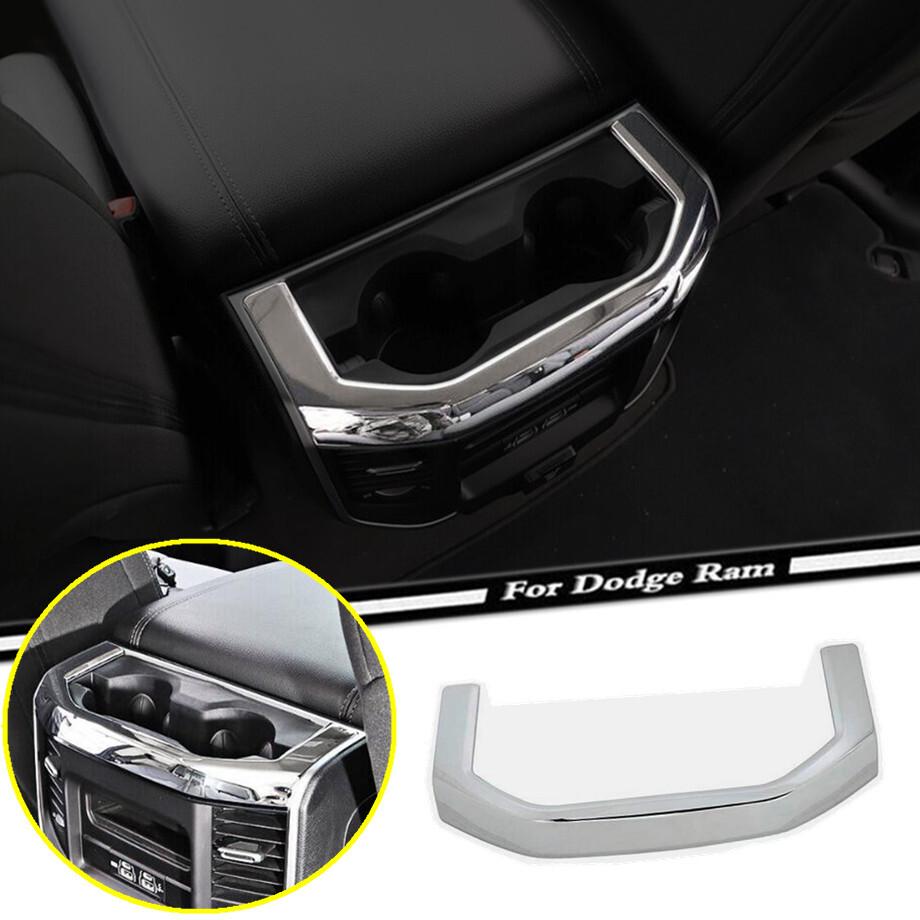 Car Rear Water Cup Holder Frame Trim For Dodge RAM 1500 19-24 Accessories Chrome