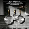 12 Inch Hammered Titanium Frying Pan Pure Titanium Skillet With Lid Oven & Dishwasher Safe Cookware