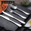 Knife 3pcs/set Stainless Steel Upscale Dinnerware Silver Cutlery Fork Spoon Teaspoon
