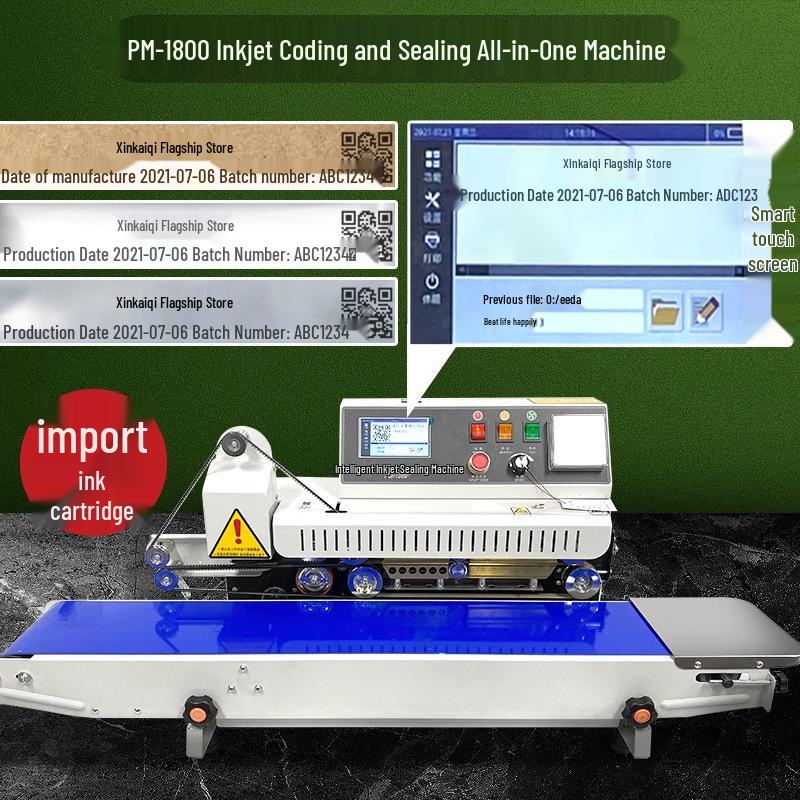 Automatic Continuous Sealing Machine for Aluminum Foil & Plastic Film Bags - Ideal for Packaging Tea & Masks