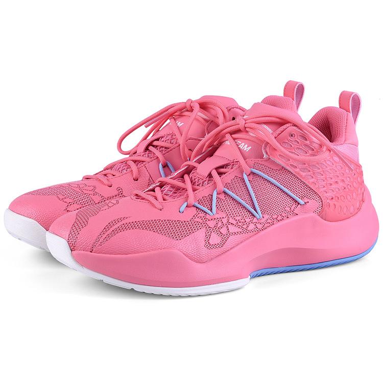 New LiNing SONIC 8 TD Team Edition Mid Top Performance Basketball Shoes Men's Pink White ABPQ011-7