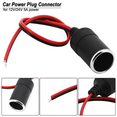 Portable Universal DC 12V Female Car Cigar Cigarette Lighter Socket Plug Connector Plug Cable About 40CM Cigarette Lighter