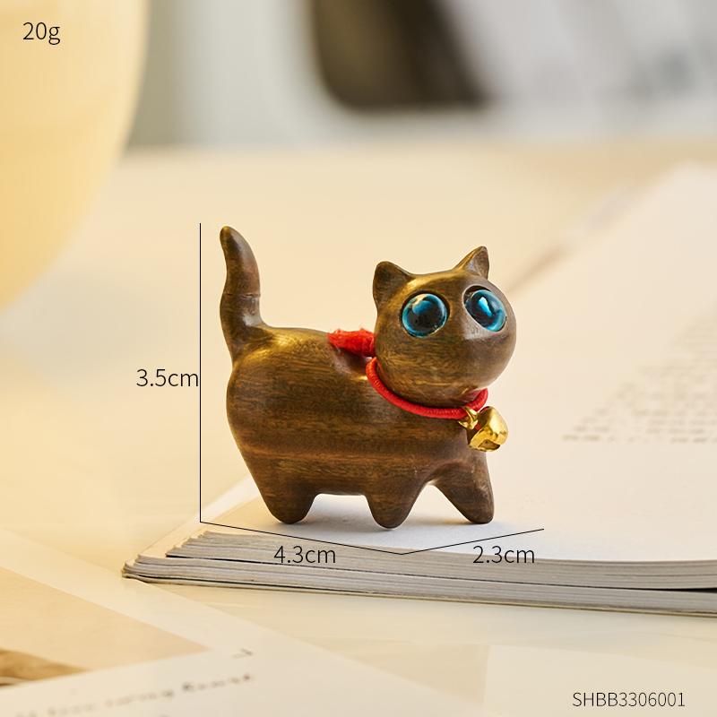 Creative Gift Office Desk Sculpture Decorative Figurines Home Accessories  Home Kawaii Wood Cat Statue Mini Desktop Decoration