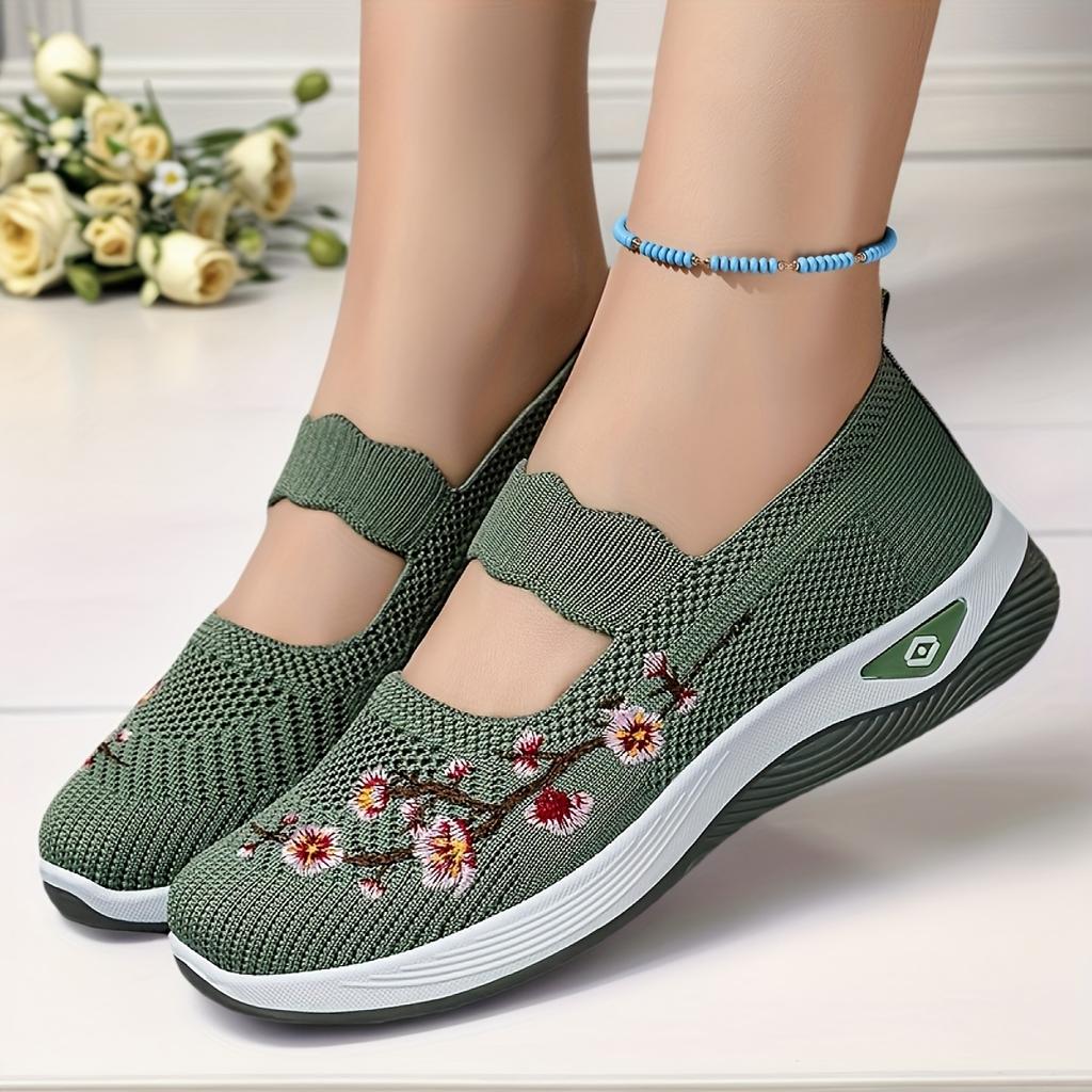 Yeni Kadın Nefes Alabilen Örgü Spor Ayakkabıları, Hafif Yumuşak Tabanlı Düz Ayakkabılar, Her Mevsim İçin Rahat Giyilip Çıkarılabilen Tasarım – Seyahat, Alışveriş İçin Mükemmel