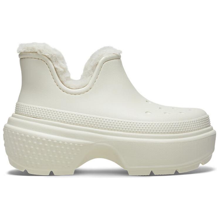 Crocs Stomp Simple Versatile Short Boots Unisex boots White 210673-0JI