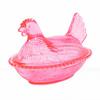 Candy Jar with Lid Vintage Multi Purpose Shatter Proof Plastic Hen Shaped Candy Bowl for Snacks Biscuits Roseate