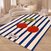 Frucht Karo Wohnzimmer Teppich Gestreifte Fußmatte für Küche Esszimmer Dekor Große Teppiche für Kinder Schlafzimmer Heimdekoration