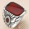 Mens 2023 Red Emerald Inlaid Ring Turkey Retro Domineering Personality Ring To Attend The Banquet Highquality Jewelry