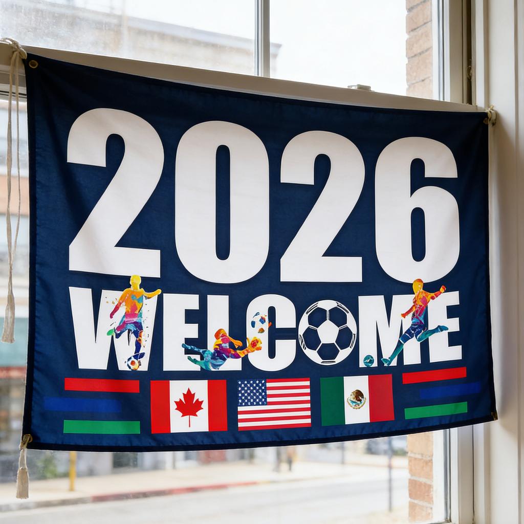 America Canada Mexico Friendship Flag Mexico American Flag Banners for 2026 Football Cup Decorations Hanging Decors Flag