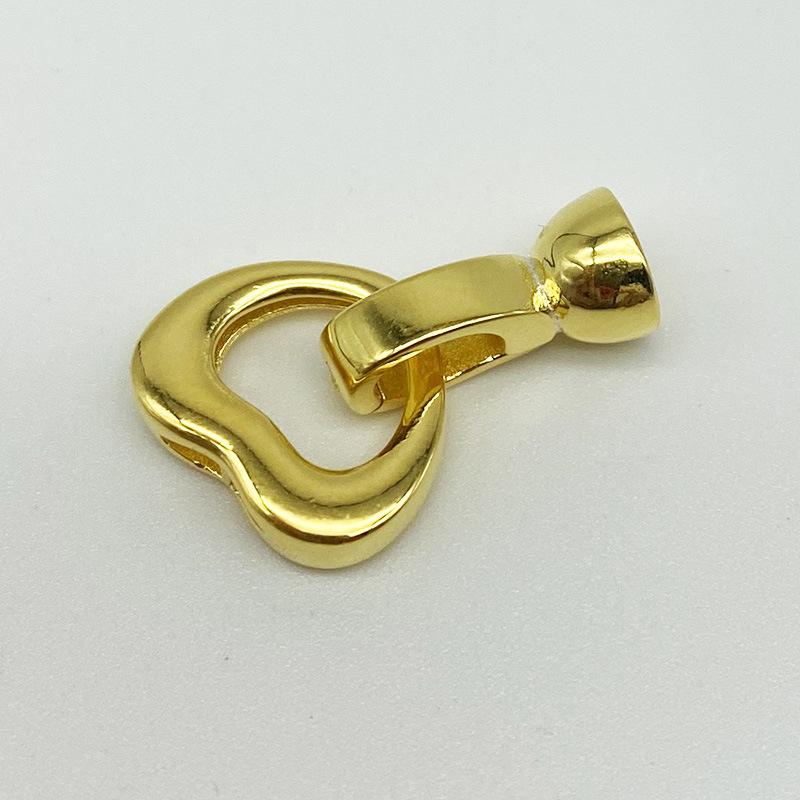 Yansheng S925 Sterling Silver Heart-shaped Double Open Clasp for DIY Jewelry Necklace and Bracelet Pearl Accessories золотой
