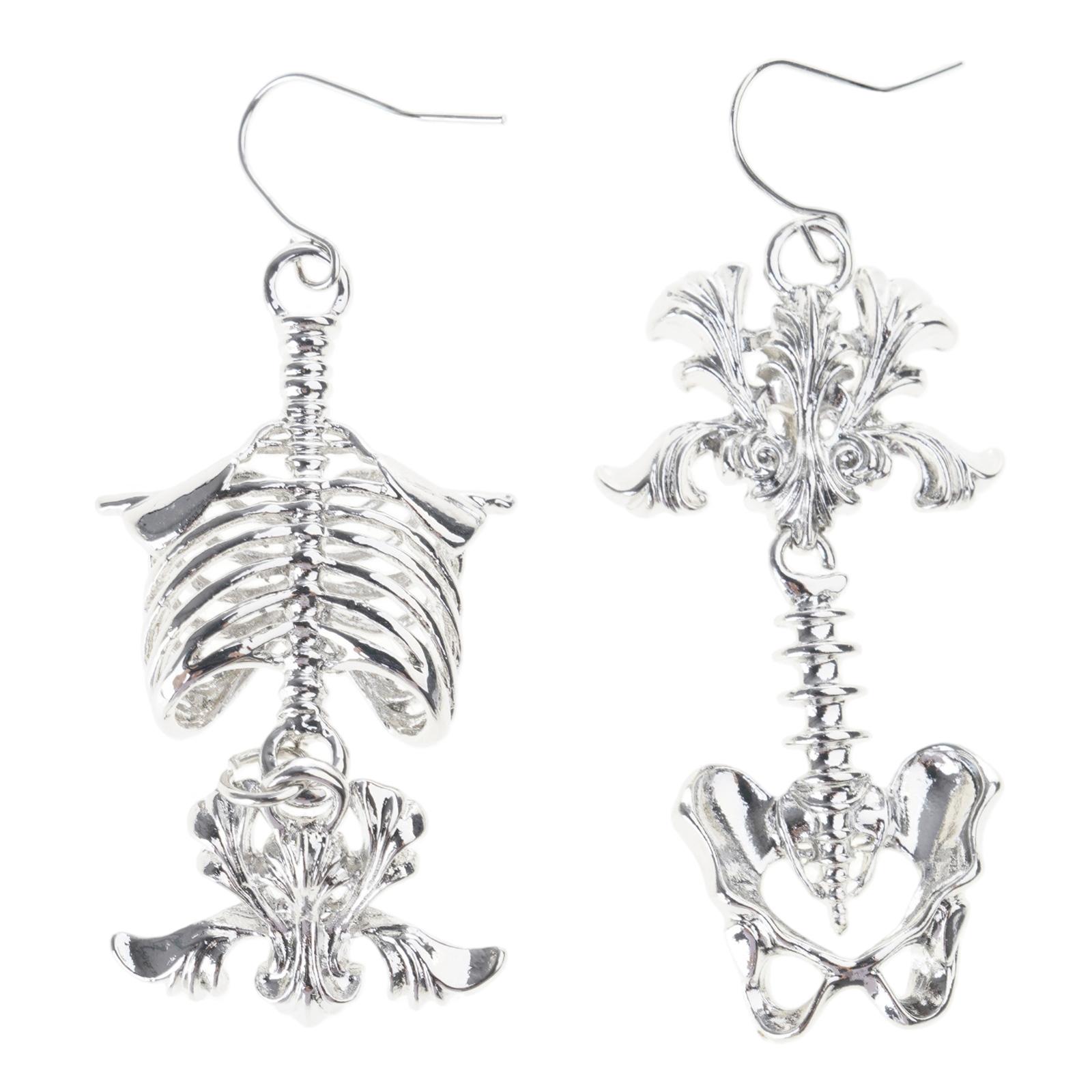 

Artistic Skeleton Drop Earrings Retro Gothic Jewelry Zinc Alloy Earring for Women and Girl Daily Wear срібний