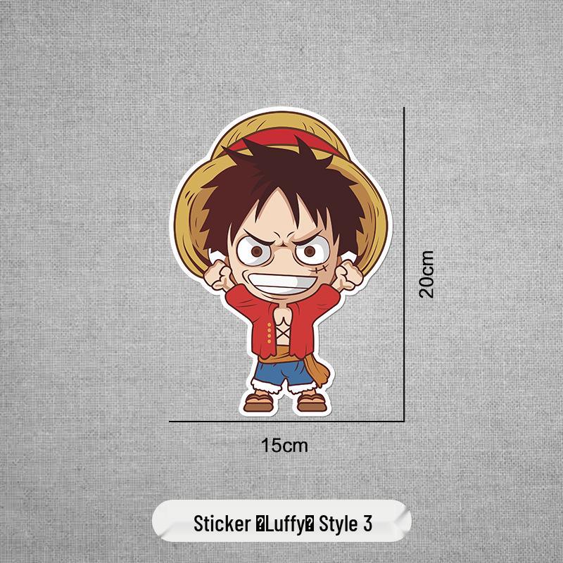 One Piece Anime Stickers: Luffy, Pirate Ship, Sanji Car Scratch Covers