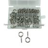 100 Nickel-Plated Eye Hooks: Pointed Tail Sheep Horn Design