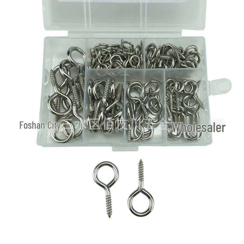 100 Nickel-Plated Eye Hooks: Pointed Tail Sheep Horn Design