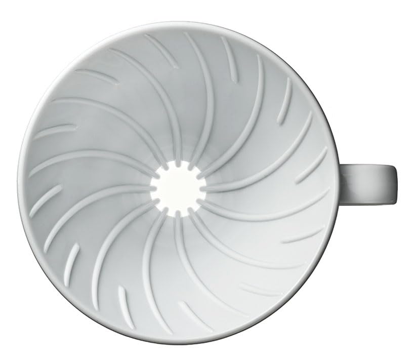 HARIO V60 01 Transparent Coffee for Cups Dripper, White, 1-2 (VDR-01-W)