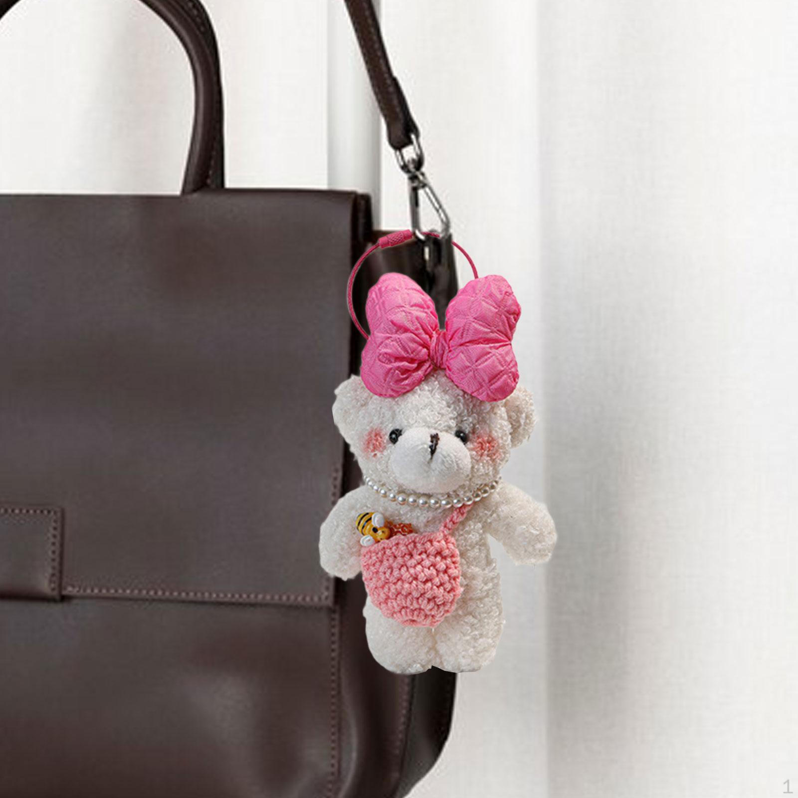 

Брелок-подвеска в виде медведя для взрослых, кукла-животное для сумок, выпускной White Pink