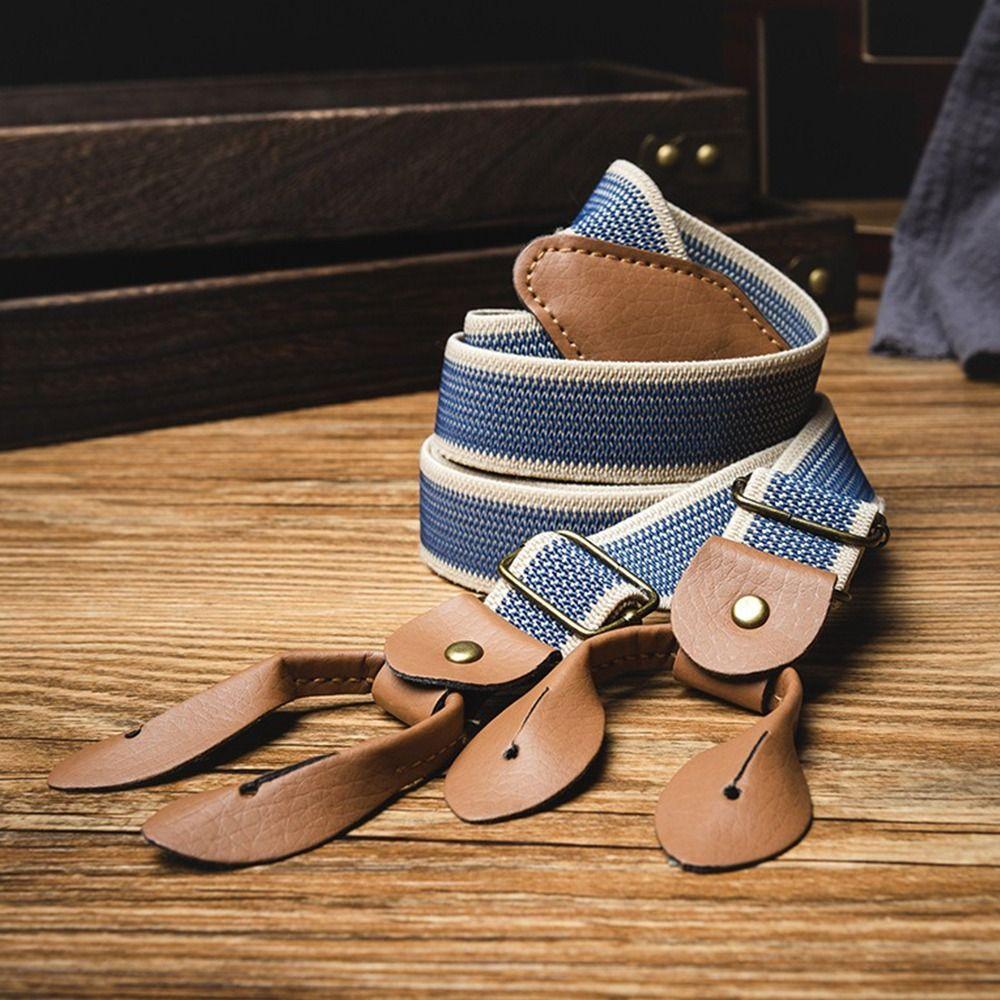 Retro Design British Style Suspenders Elastic Strap Metal Clip Suspenders Suit Accessories