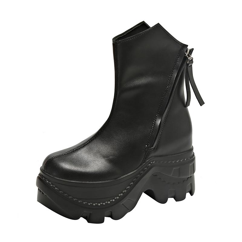 Plateau High Heels Damen Stiefeletten Designer Mode Lederschuhe 2024 Winter Neuer Trend Pumps Kleid Elegant Zapatillas Mujer