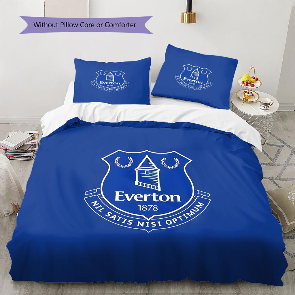 Everton F.C Pattern Bedding,Quilt Set Quilt Cover Pillowcase Home Birthday Gift(1 * duvet cover + 2 * pillowcase, without core)