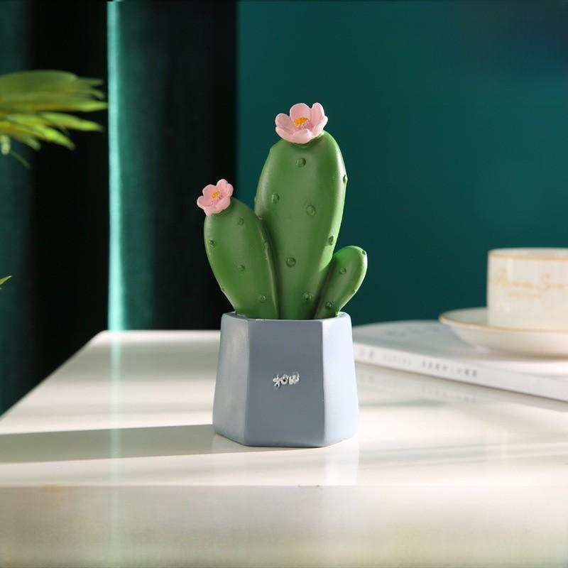 Resin Cactus Ornament For Creative Home Decoration Gift For Childrens Gift Day