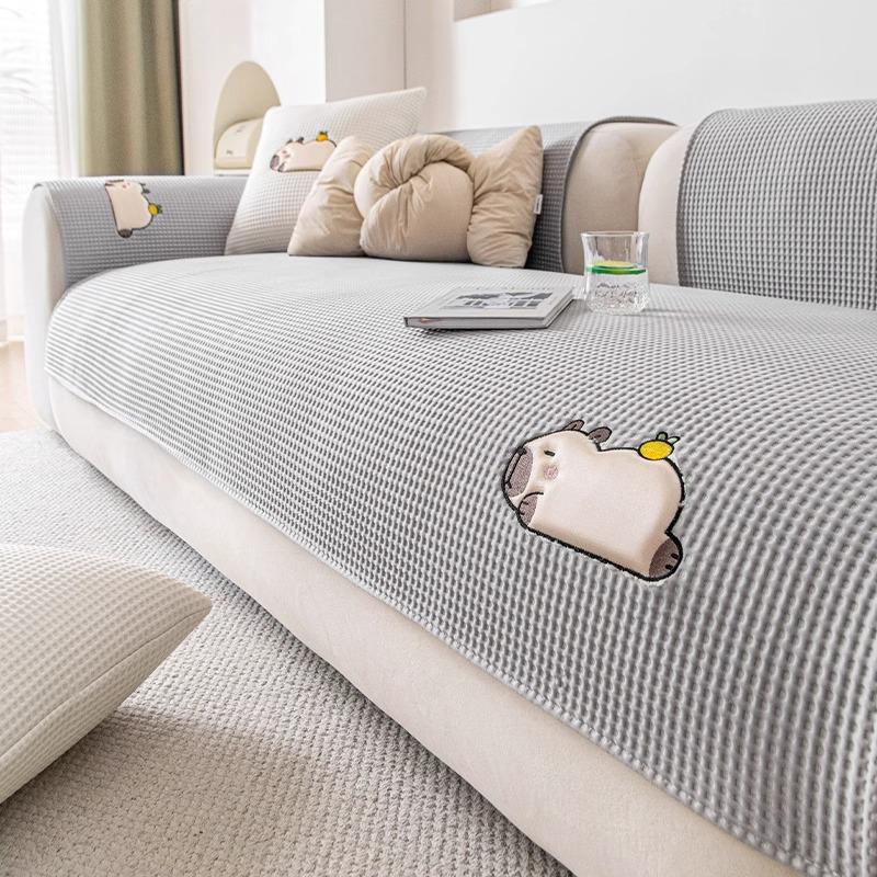 Ice Silk Cartoon Sofa Cushion 2025: Non-slip, Cool Summer Bean Cover