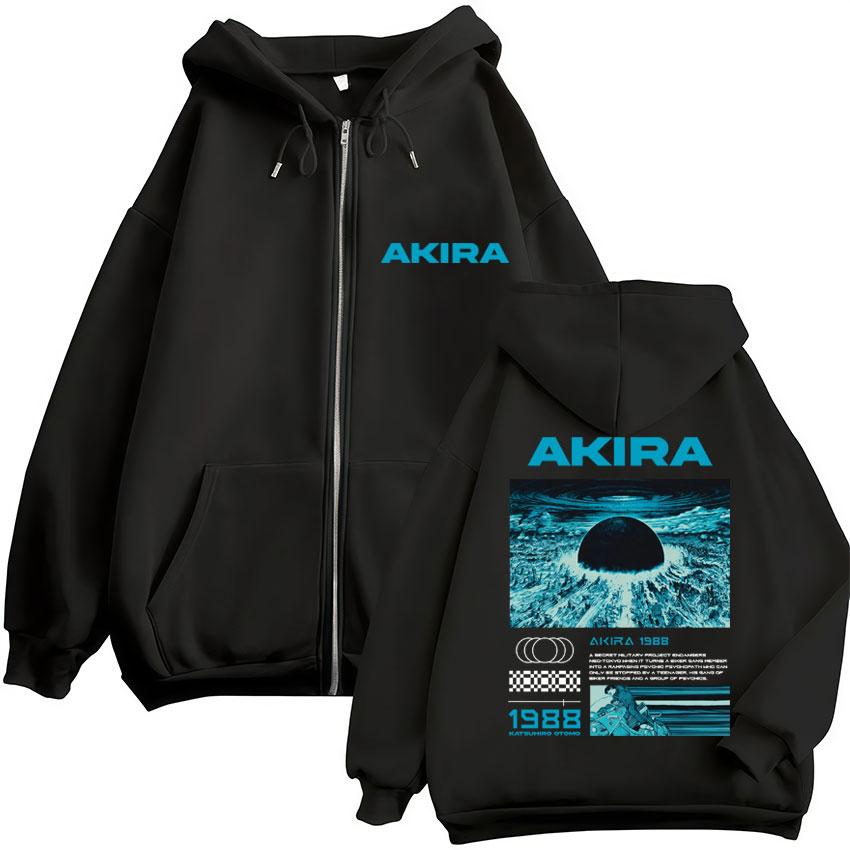 

Japan Anime Tokyo Akira Zipper Hoodie Science Fiction Movie Shotaro Kaneda Sweatshirt Fleece Loose Manga Coats Male S
