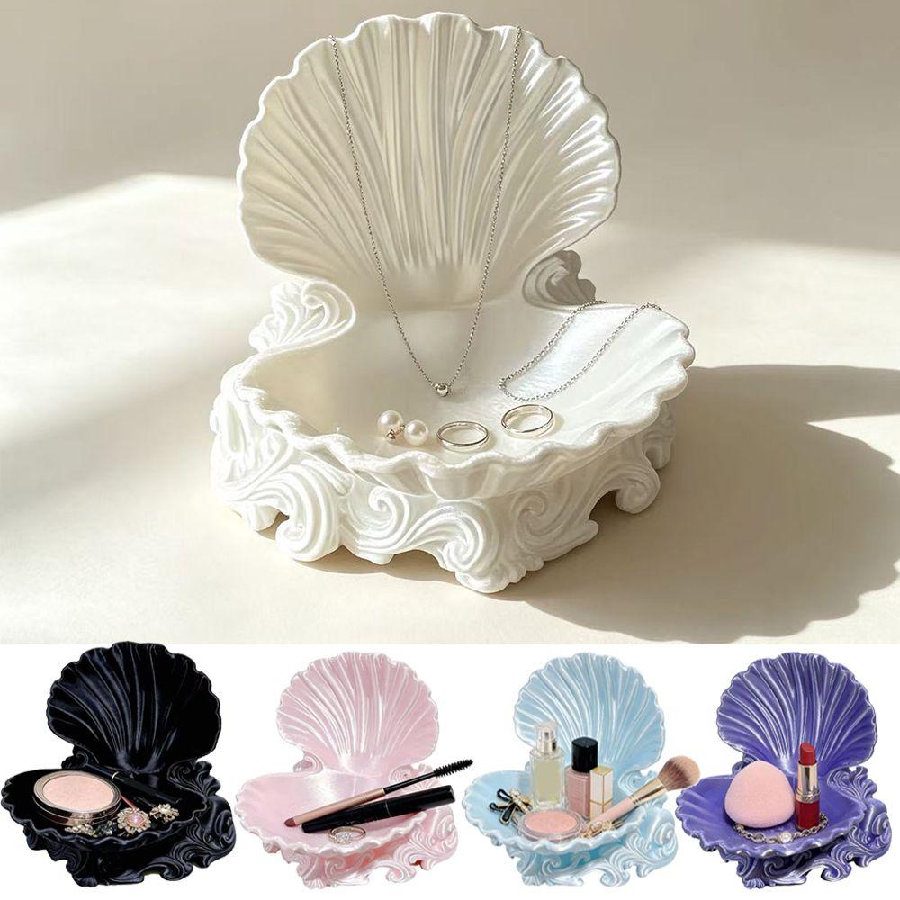 Ocean Wave Base Shell Jewelry Tray Pearlescent Jewelry Holder Gift Key Serving Plate Home Decor