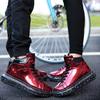 Fashion Patent Leather Casual Sneakers Men Designer Glitter Platform Shoes Men Women Red Sneaker Lightweight Mens High Top Shoes