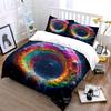 Colorful Space-Themed Three-Piece Decor Soft Skin-Friendly Bedding Set Includes 1 Duvet Cover And 2 Pillowcase Gift