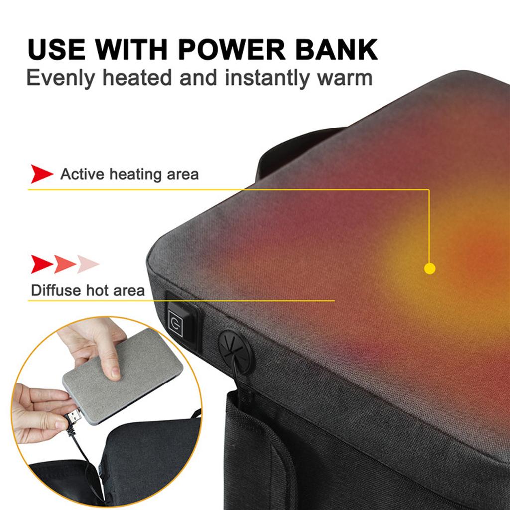 Outdoor USB intelligent Heating Seat cushion warm heating pad Winter Camping Seat Cushion