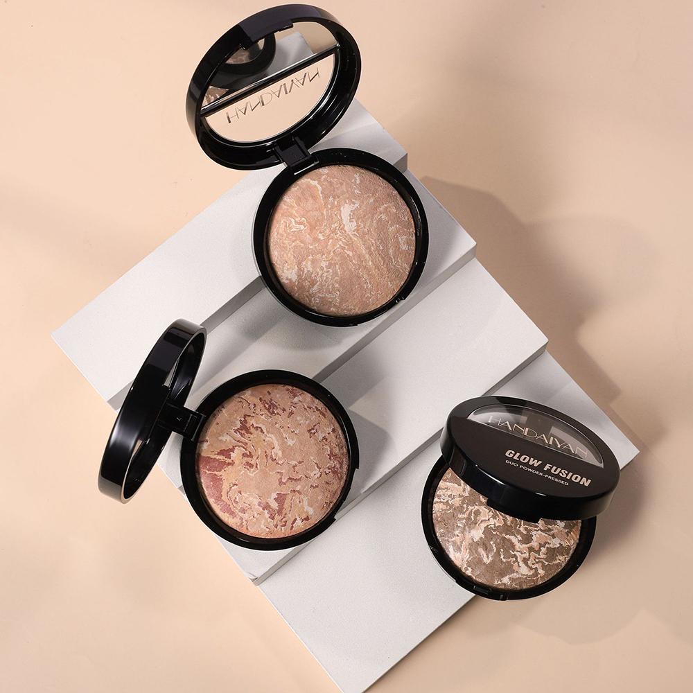 Polvere da Forno Colore Marmo Polvere Magica Controllo Olio Permanente Brillantezza Fine Polvere High Light per Contouring per Nascondere Imperfezioni e Pori